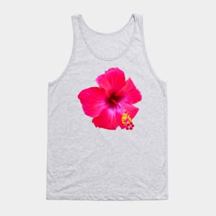 Red Hibiscus Floral Photo Beach Vibe Tank Top